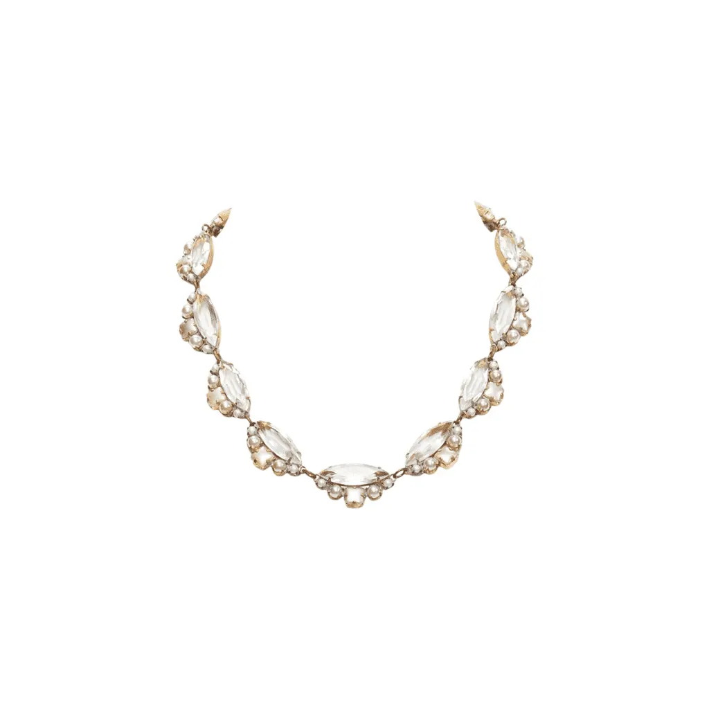 Meadham Kirchhoff Runway Pearl Necklace Silver Metal Very good - Front View
