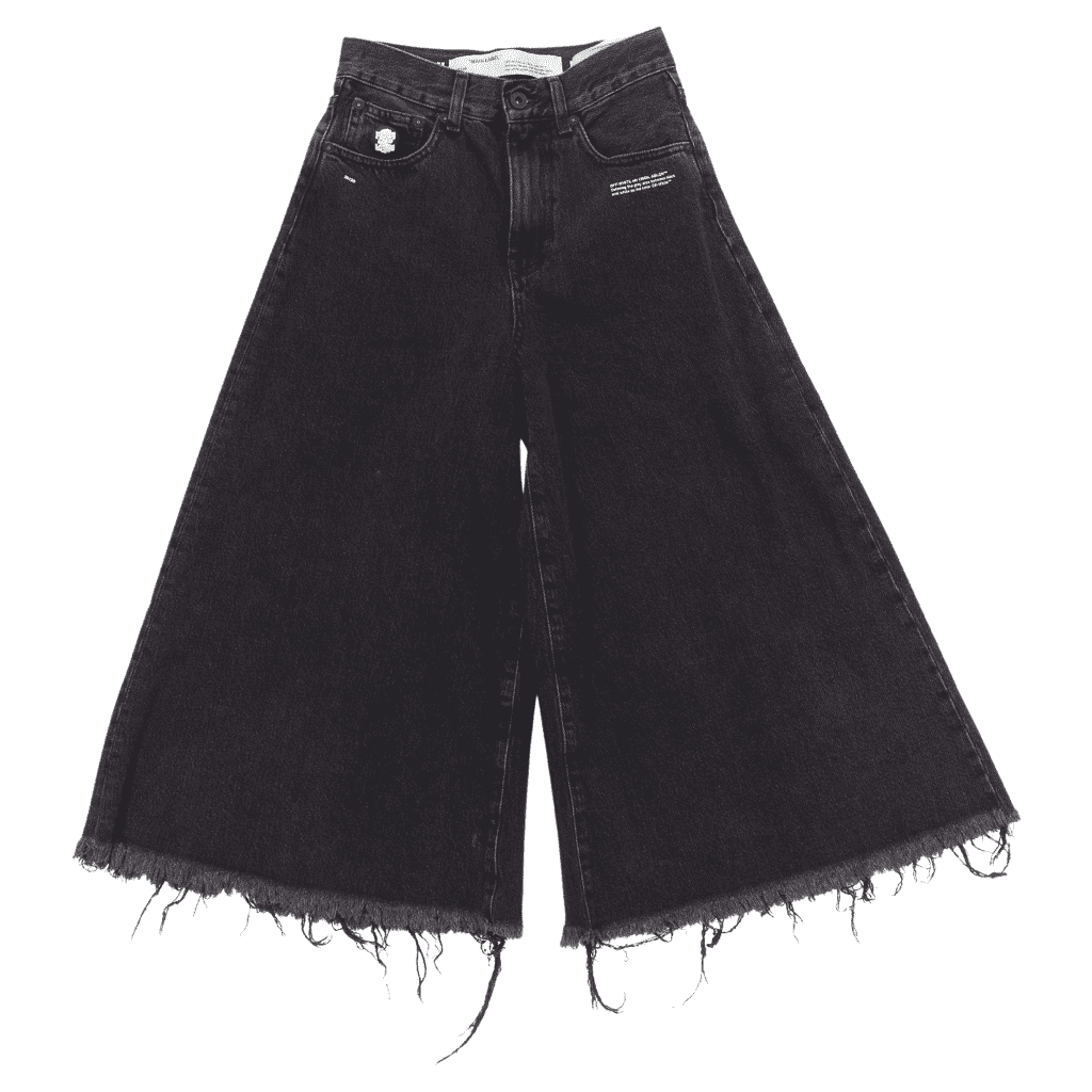 Off-white Denim Frayed Culotte Jeans