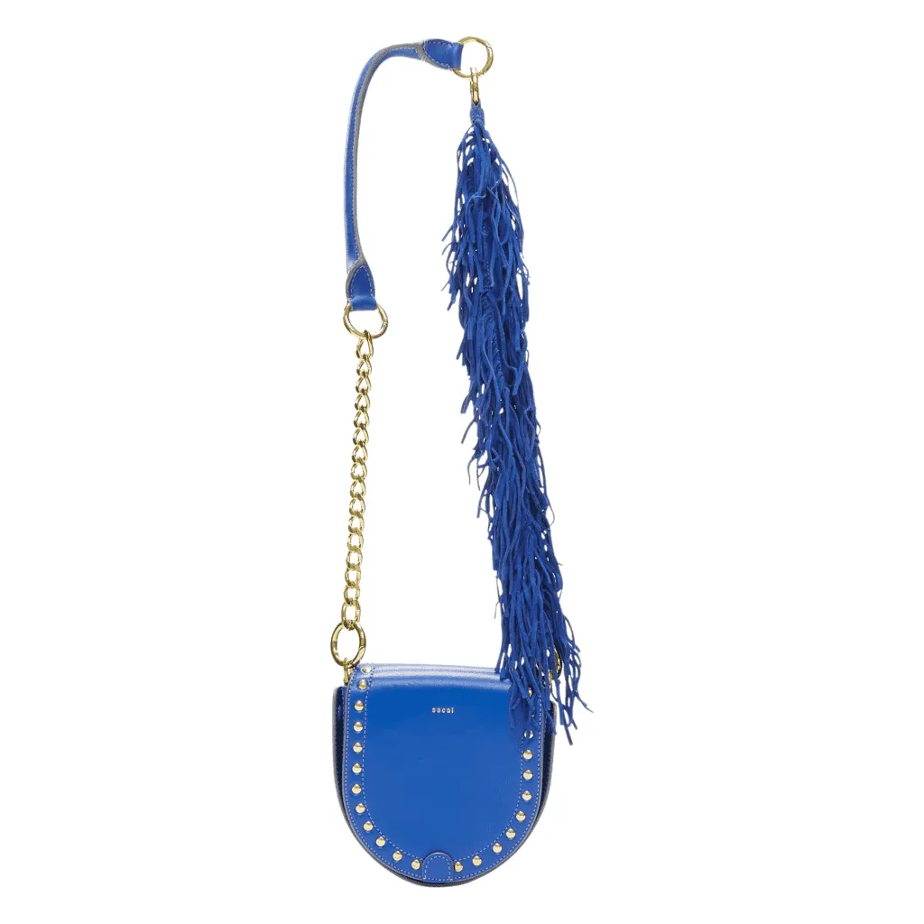 Sacai Horseshoe Blue Leather Good - Front View