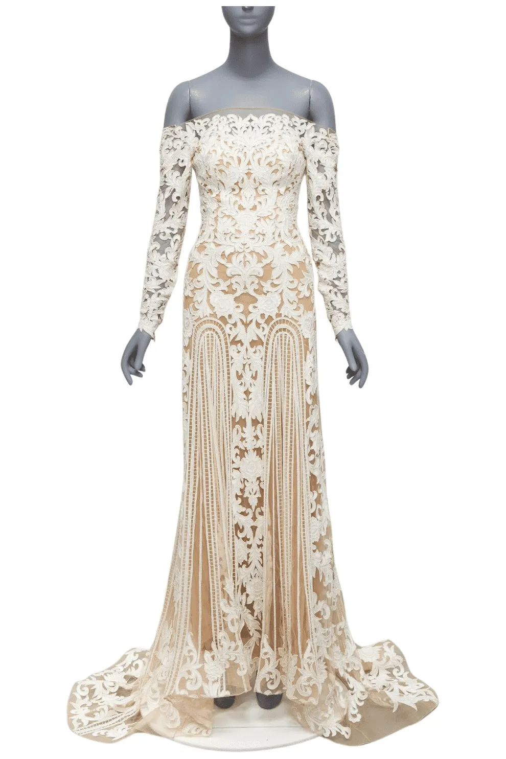 Zuhair murad Pearl Wedding Gown White Silk Very good - Front View