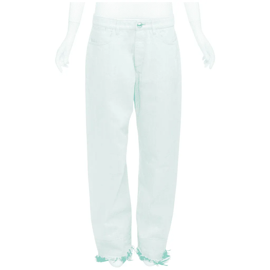 Jil Sander Yellow Belted Pants Green Cotton Very good - Front View