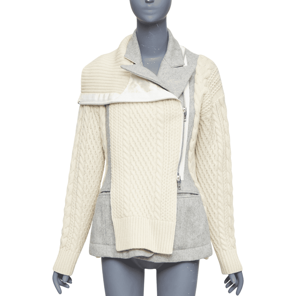 Sacai Grey Deconstructed Knit Jacket