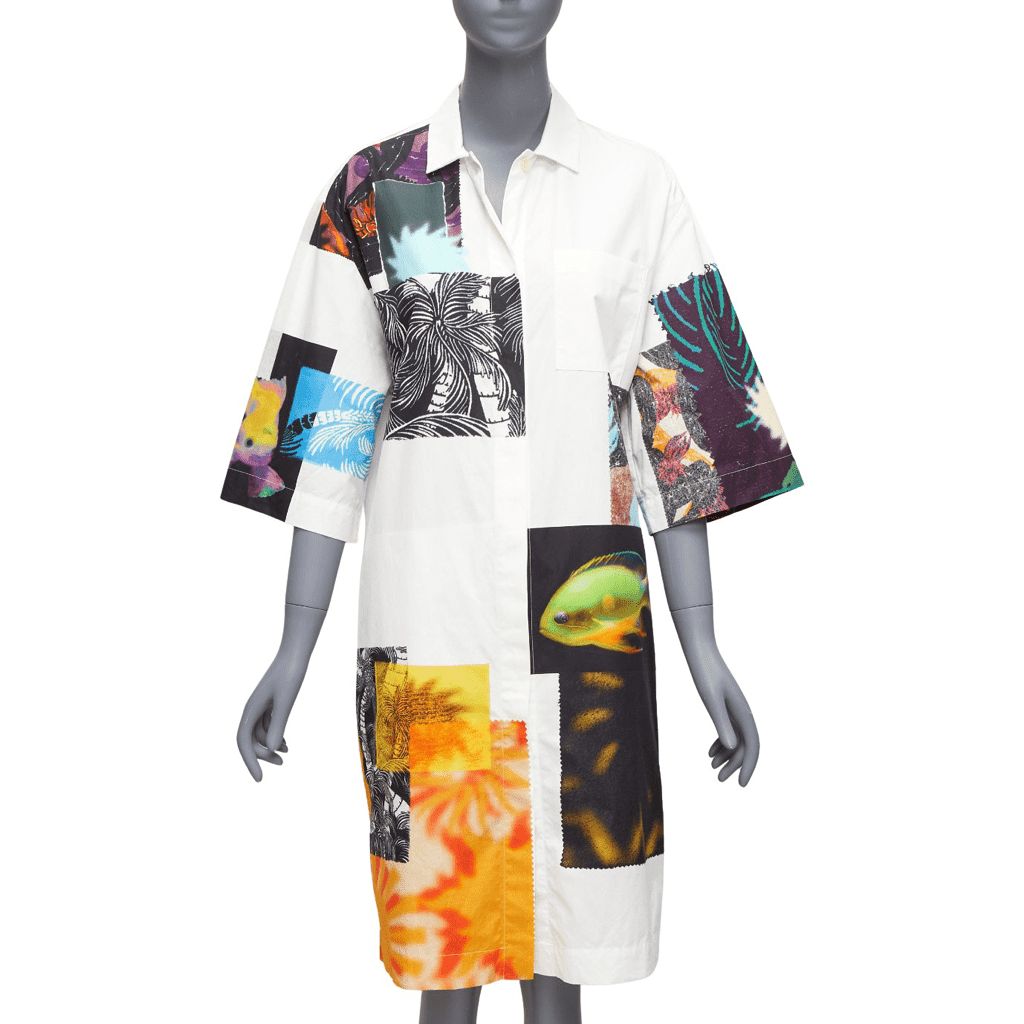 Dries Van Noten Patch Print Shirt Dress