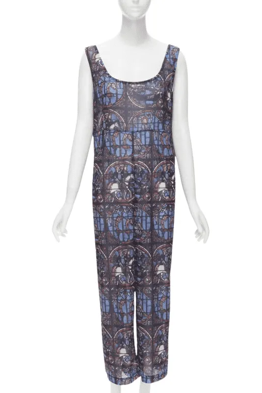 Comme Des Garcons Stained Glass Jumpsuit Blue Polyester Never worn - Front View