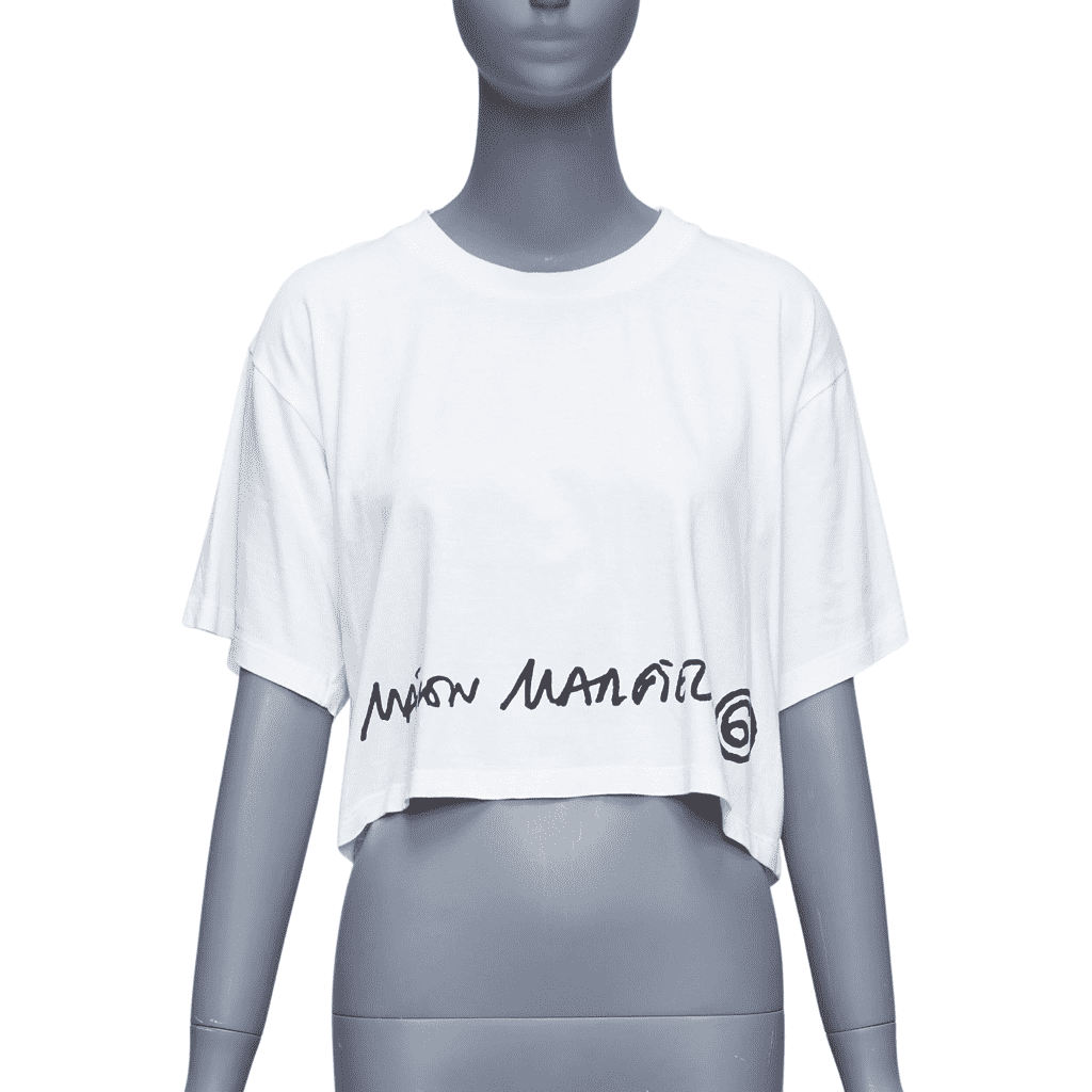 Maison Martin Margiela Logo Cropped Tee