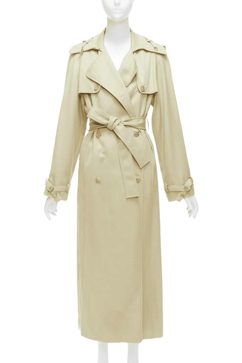 Gabriela Hearst Wool Silk Pleats Trench Beige Wool Very good - Front View