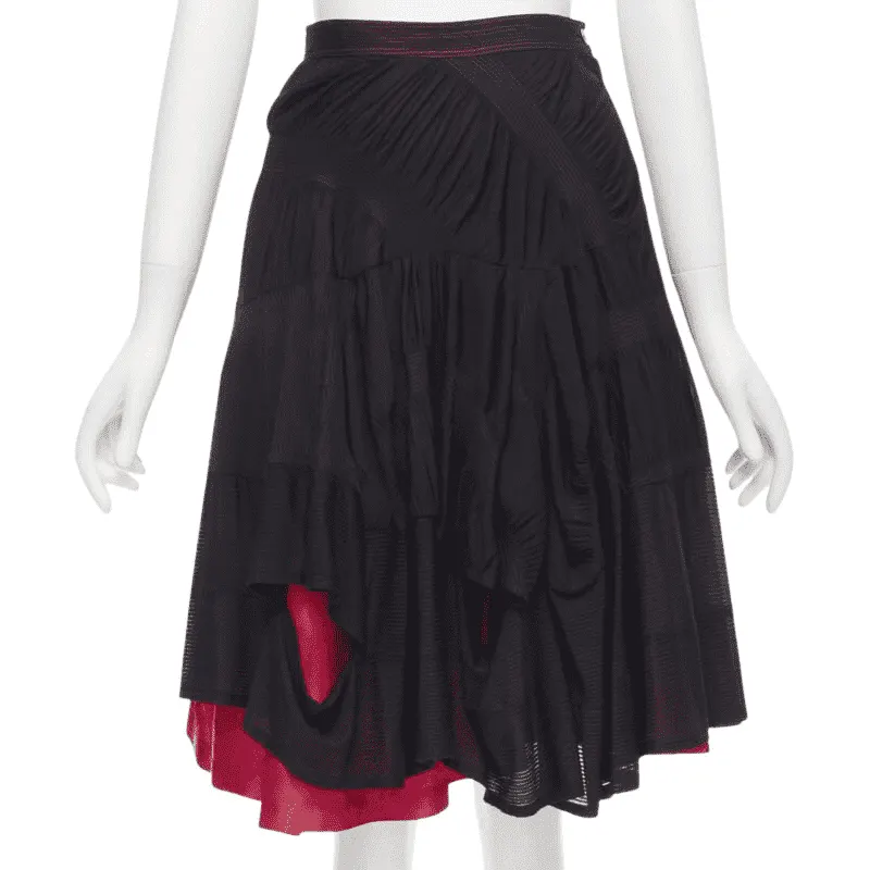 Comme Des Garcons Shirred Ruffle Skirt Black Polyester Never worn - Front View