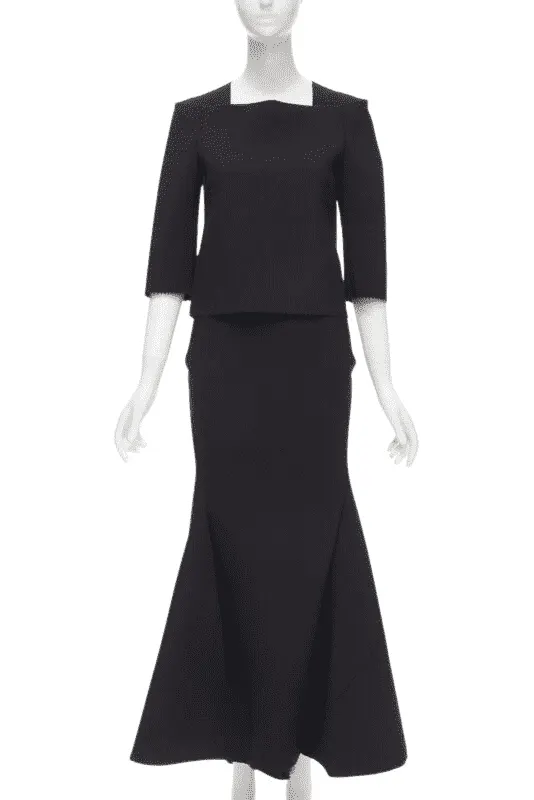 Junya Watanabe Scuba Mermaid Dress Black Polyester Very good - Front View