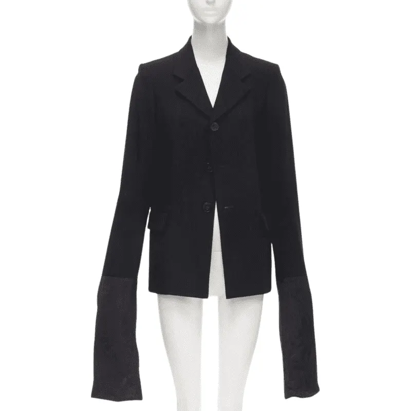 Comme Des Garcons Wide Sleeve Blazer Black Wool Never worn - Front View