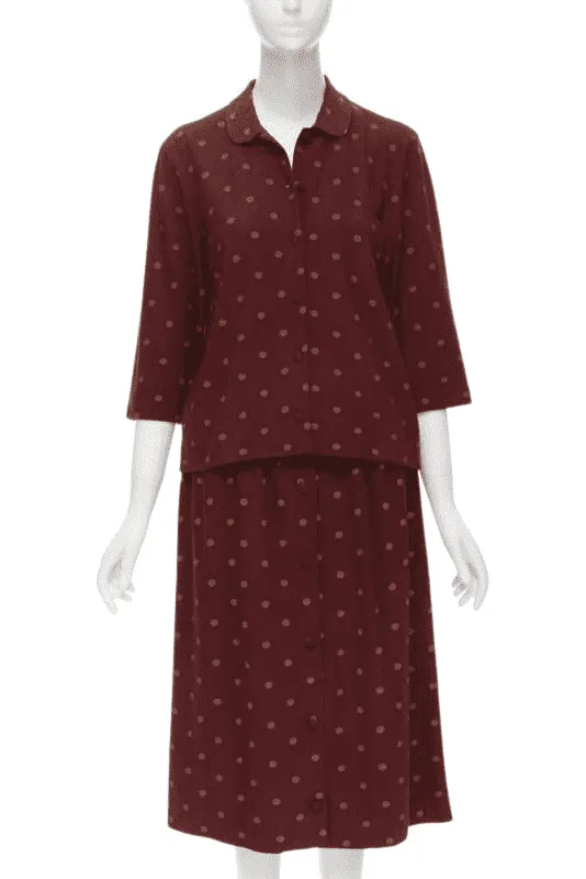 Comme Des Garcons Polka Babydoll Set Red Cotton Never worn - Front View