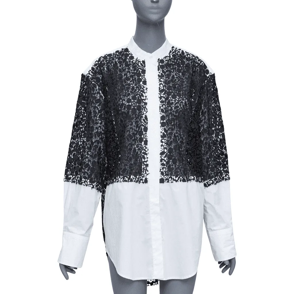 JW ANDERSON Lace Insert Shirt White Cotton Good - Front View
