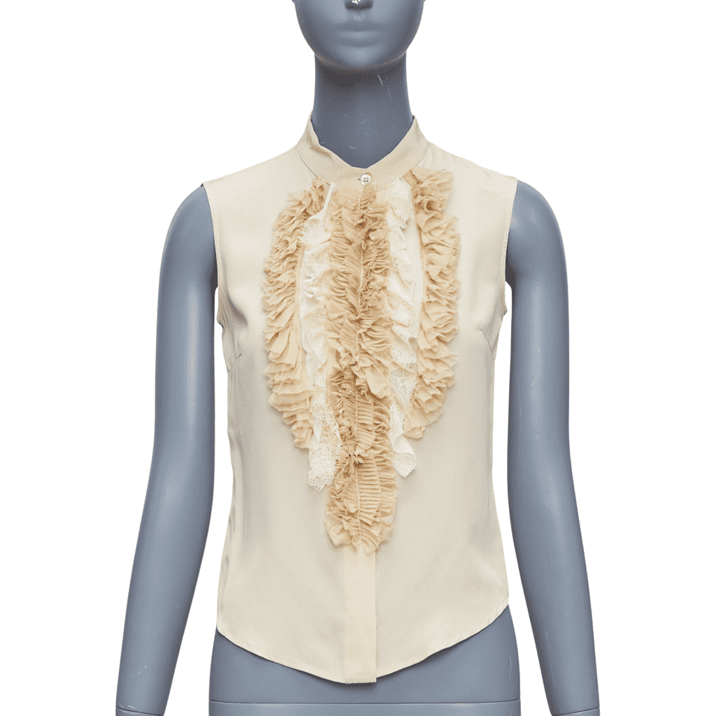 Prada Ruffle Sleeveless Shirt