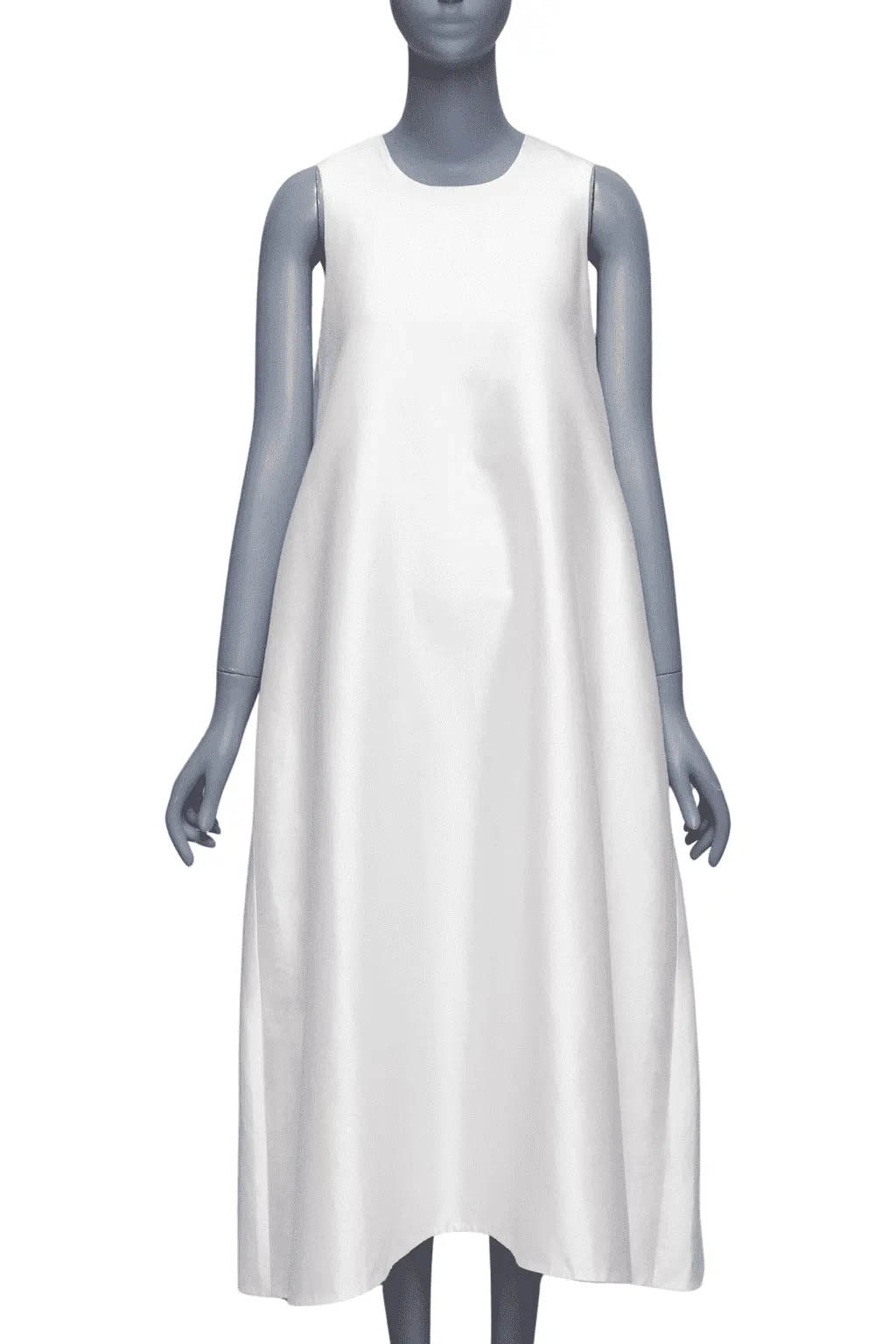 Melitta Baumeister Bow Back Tent Dress Beige Silk Good - Front View