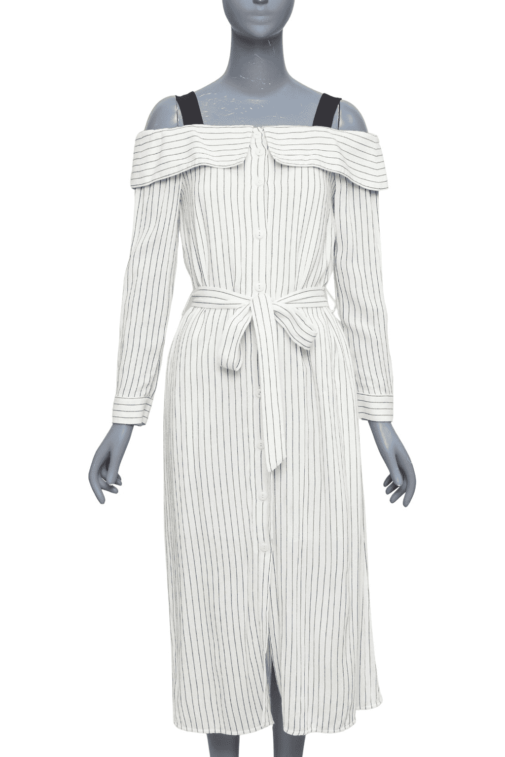 Tibi Pinstriped Tie Dress