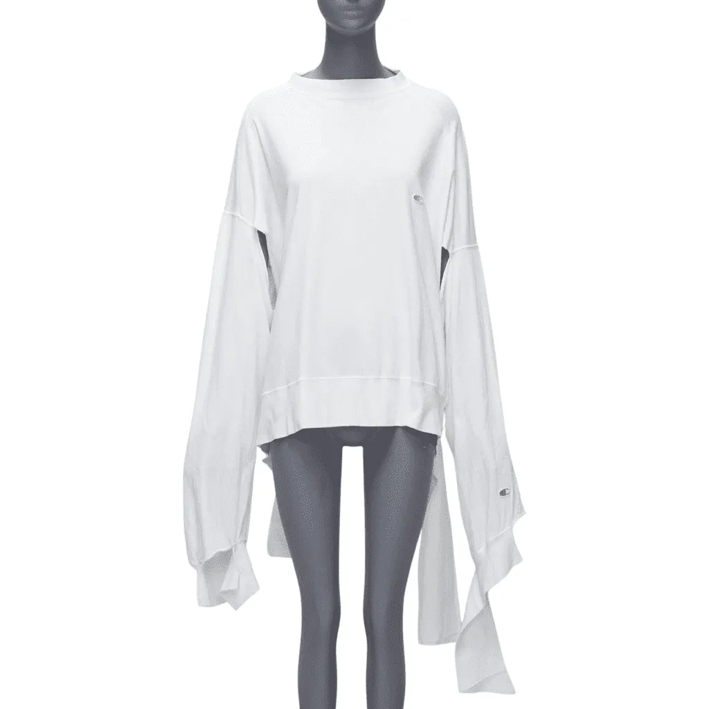 Vetements Logo Tape Sweatshirt White Cotton Good - Front View