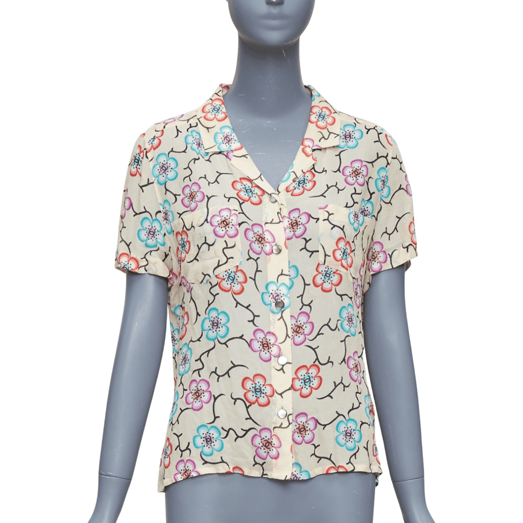 Chanel Silk Floral Hawaiian Shirt