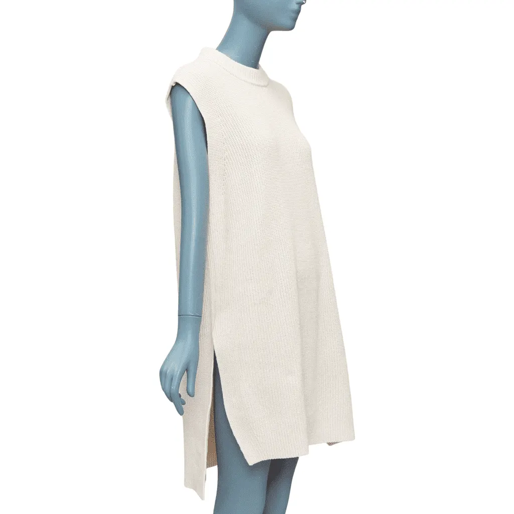 Jil Sander Knit Sweater Vest Beige Cotton Never worn - Front View