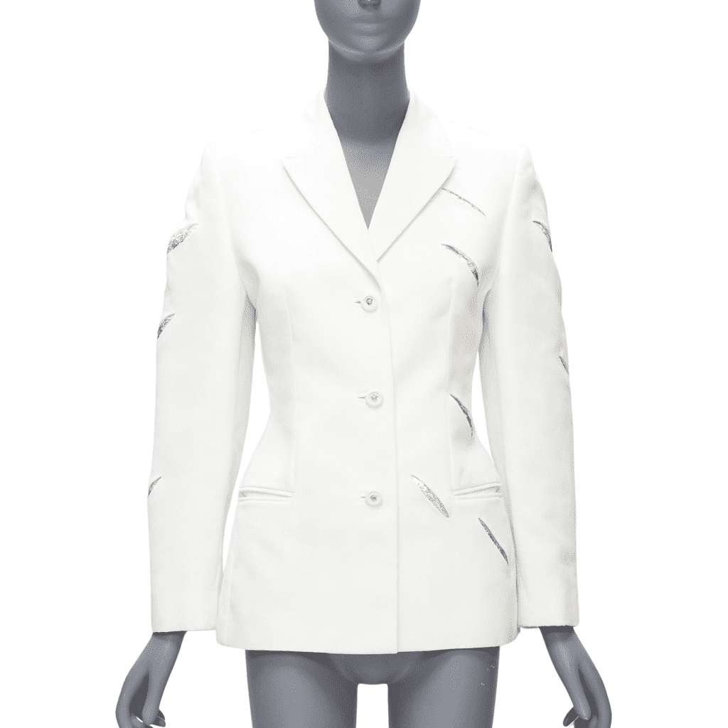 Gianni Versace White Sequins Blazer