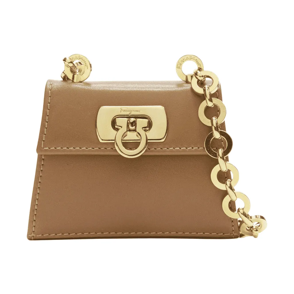 Salvatore Ferragamo Gancini Gold Leather Very good - Front View