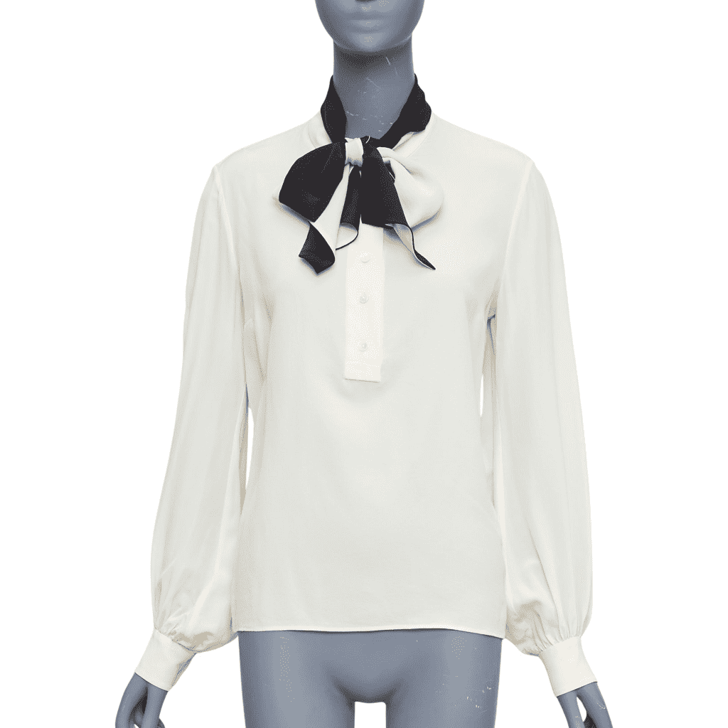 Lanvin Contrast Tie Blouse