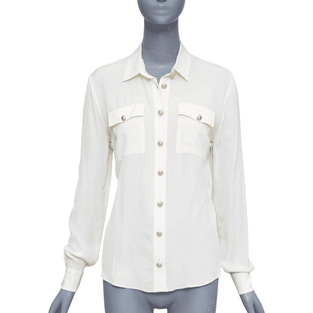 Balmain Gold Button Blouse