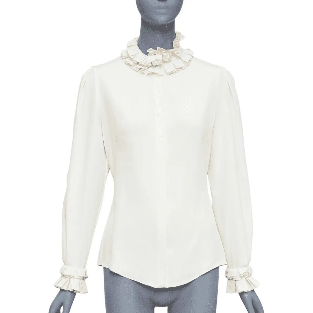 Alexander McQueen Victorian Darted Blouse Beige Silk Very good - Front View