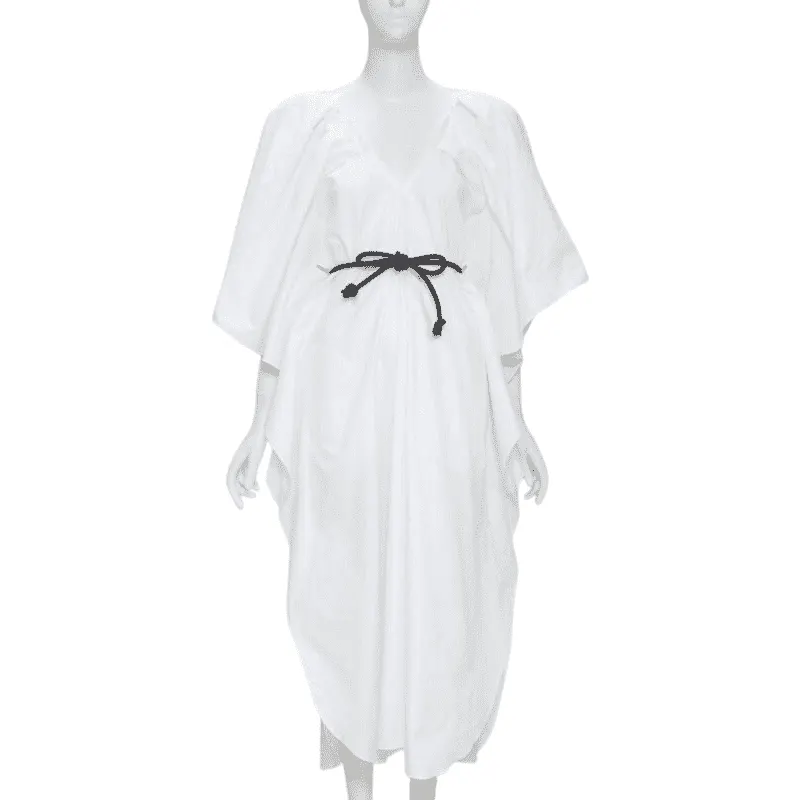 Roland Mouret Needlepoint Belt Dress White Cotton Never worn, with tag - Front View