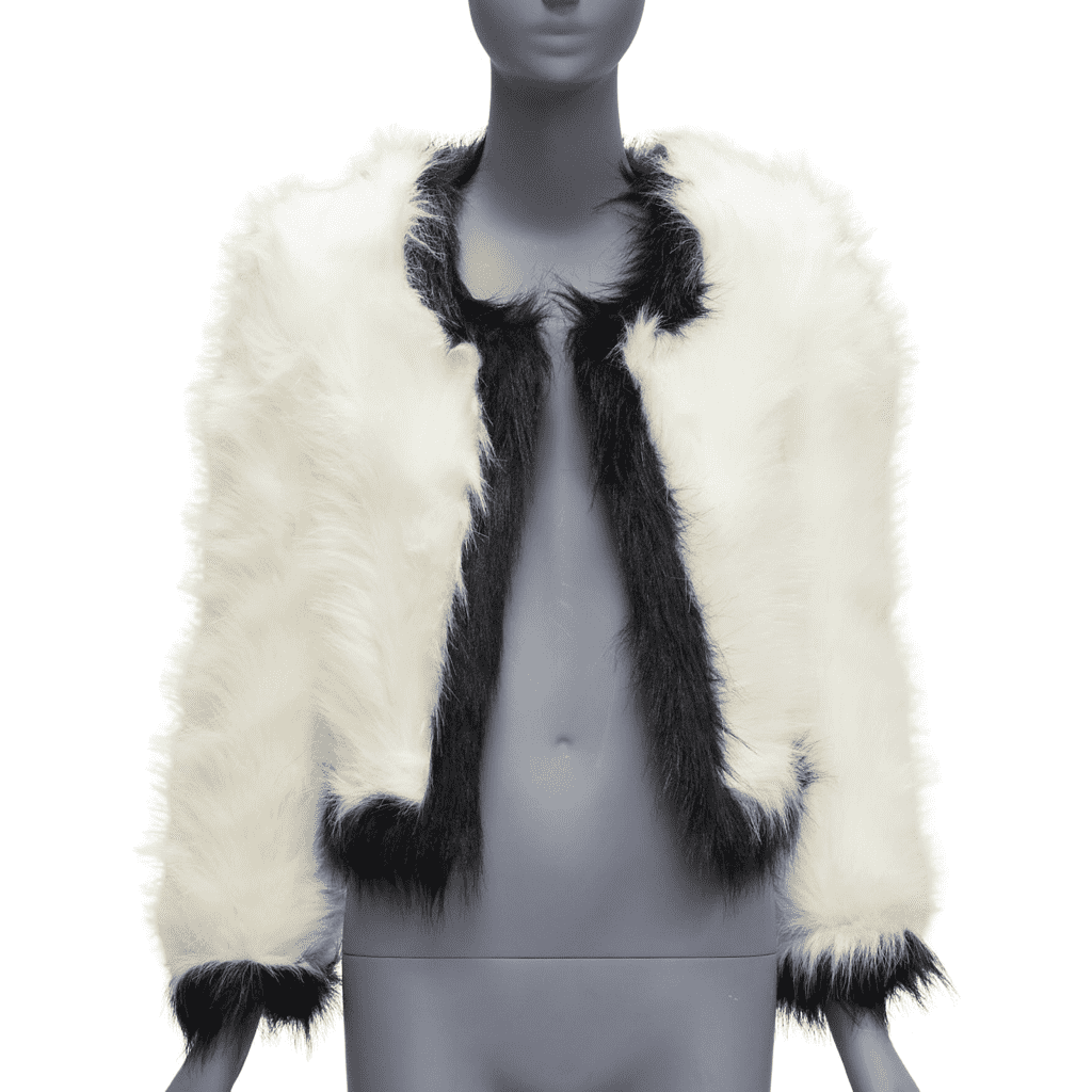 Saint Laurent Cream Faux Fur Jacket