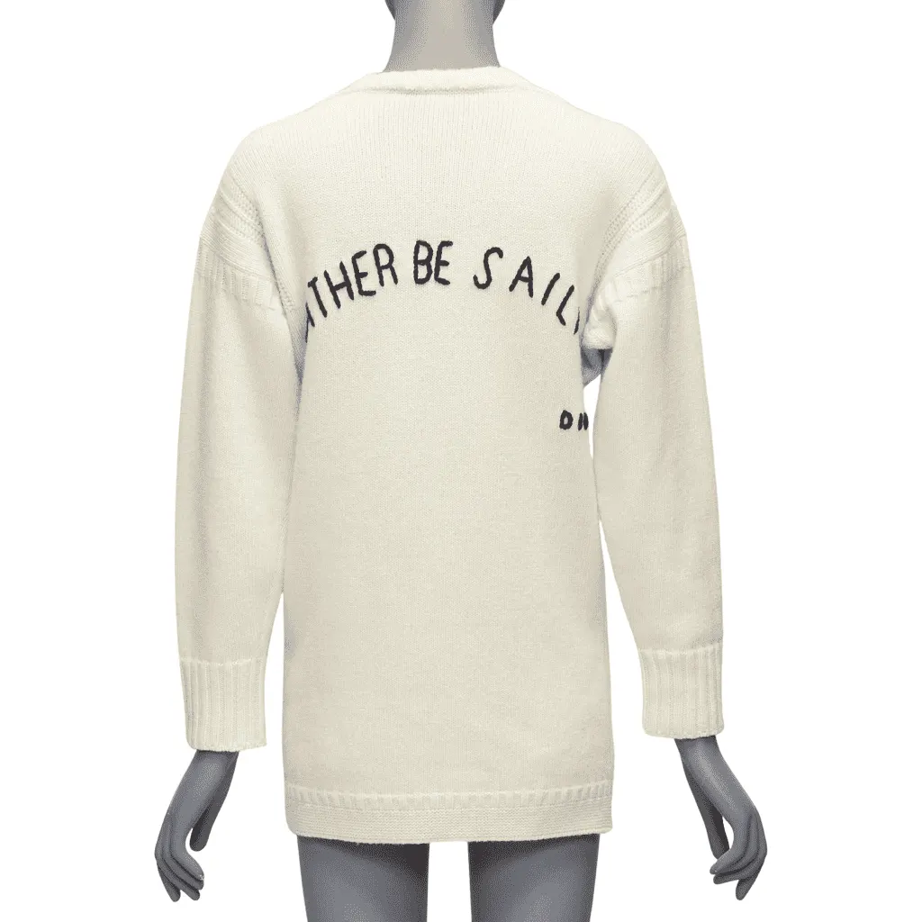 Dior Rather Be Sailing Ecru Wool Good - Front View