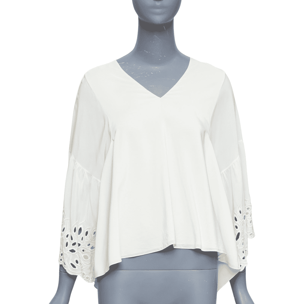 Chloe Eyelet Trim Blouse