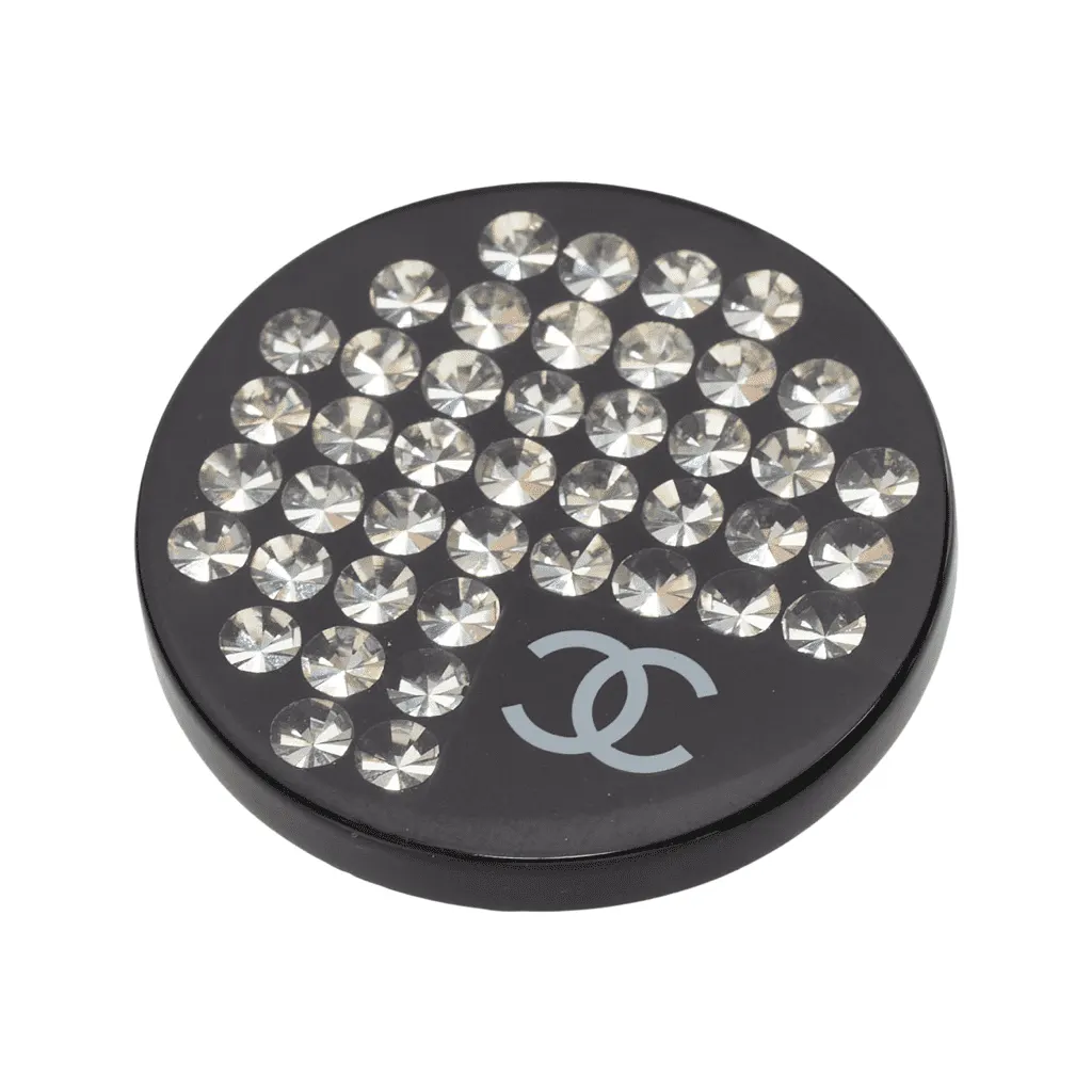 Chanel Diamante CC Pin Black Plastic Very good - Front View
