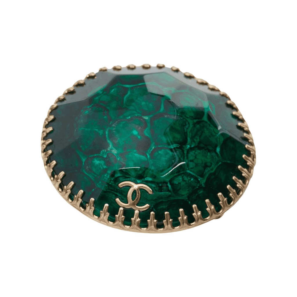 Chanel Green Resin Pin