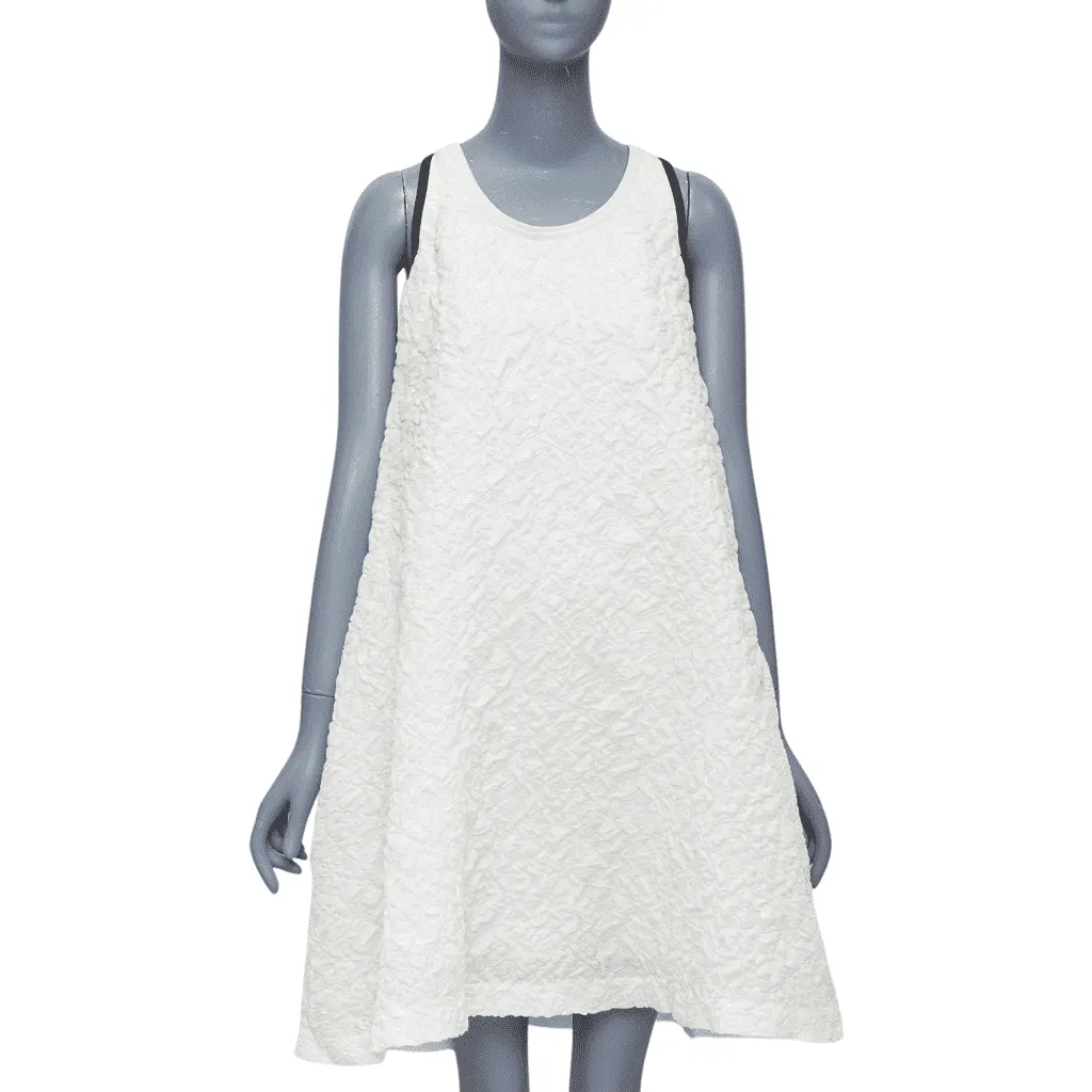 Fendi Cloque Babydoll Dress Ecru Silk Never worn - Front View
