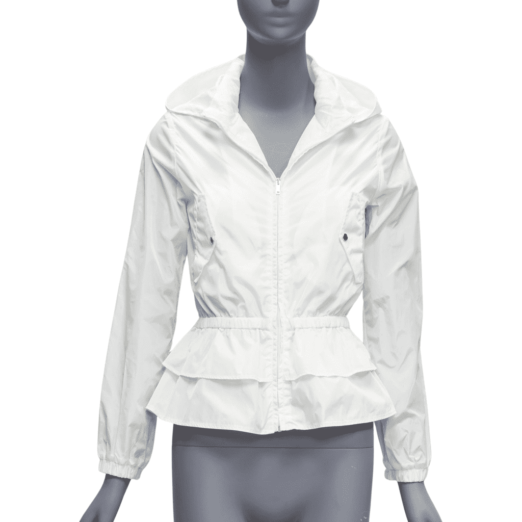 Gucci Ivory Peplum Hooded Jacket