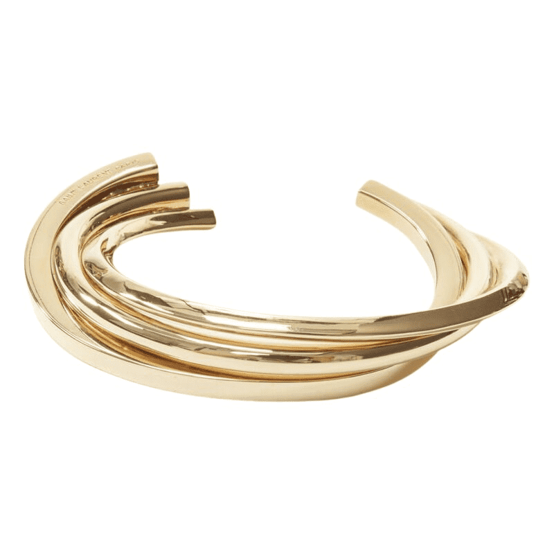 Saint Laurent Gold Triple Twist Cuff
