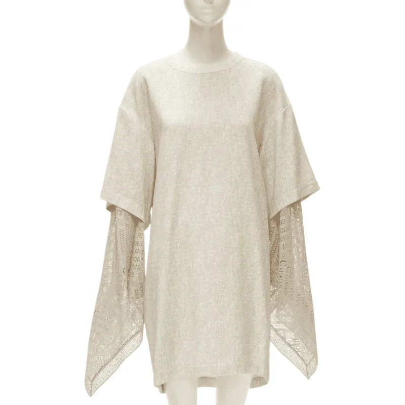 Chloé Crochet Layered Dress Beige Viscose Never worn, with tag - Front View