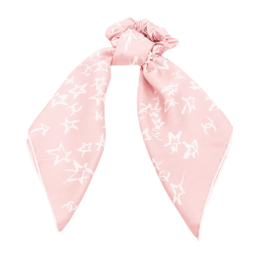 Chanel Silk Star Scrunchie Pink Very good - Front View