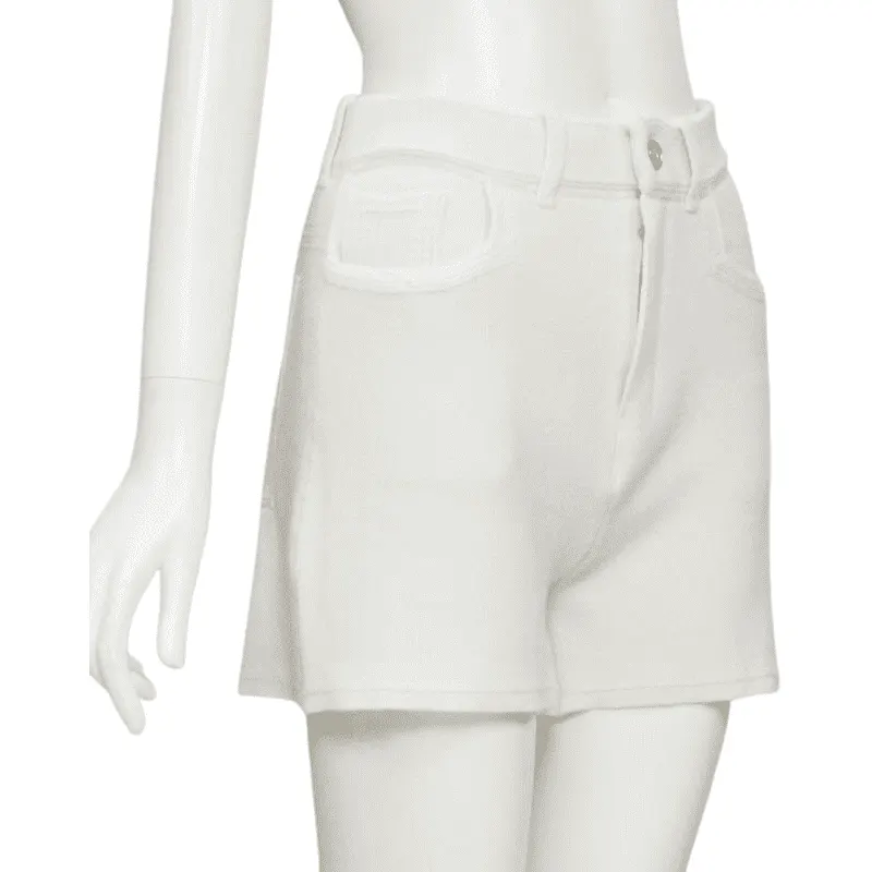 Barrie Cashmere Knit Shorts Beige Polyester Never worn, with tag - Front View