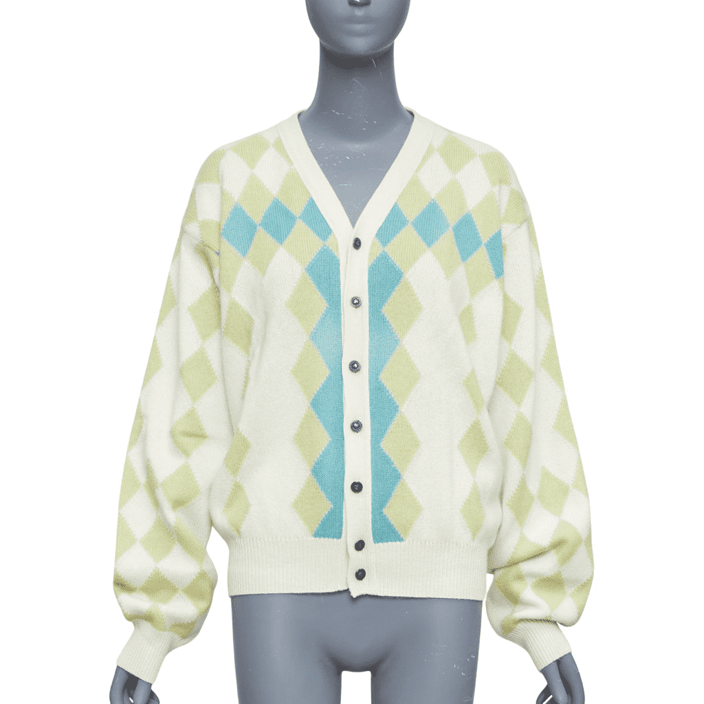 Gianni Versace Argyle Wool Cardigan