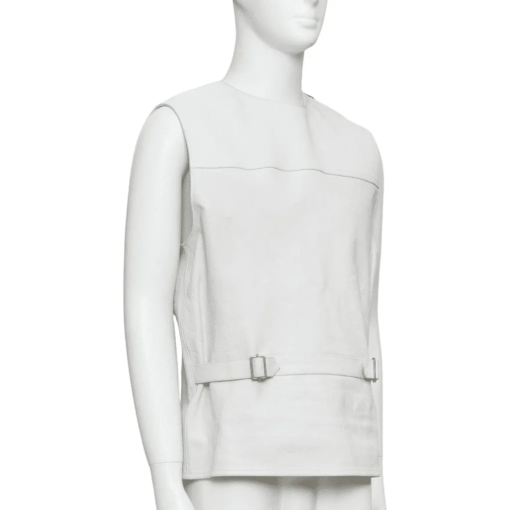 Prada White Leather Vest Ecru Leather Very good - Front View