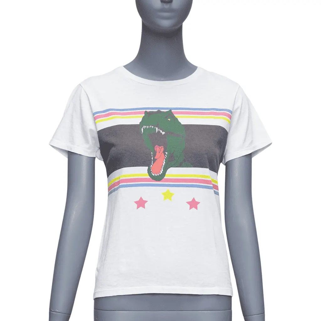 Saint Laurent Dino Print T-Shirt White Cotton Never worn - Front View