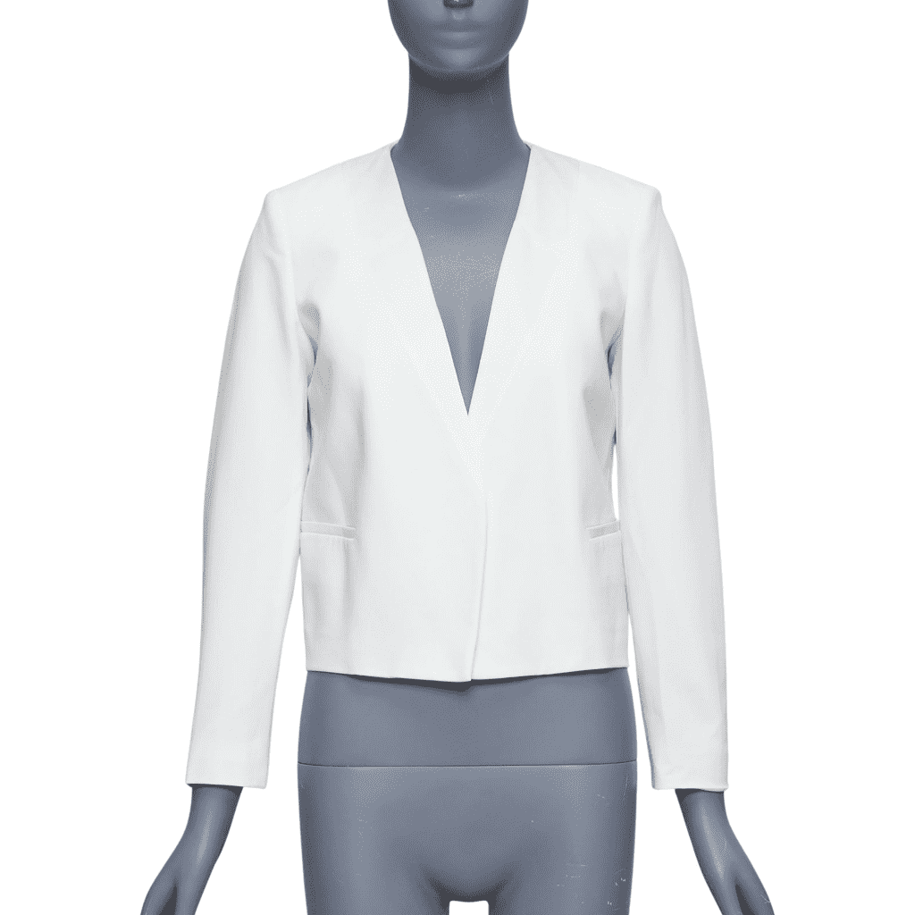 Theory Cream Cropped Tux Blazer