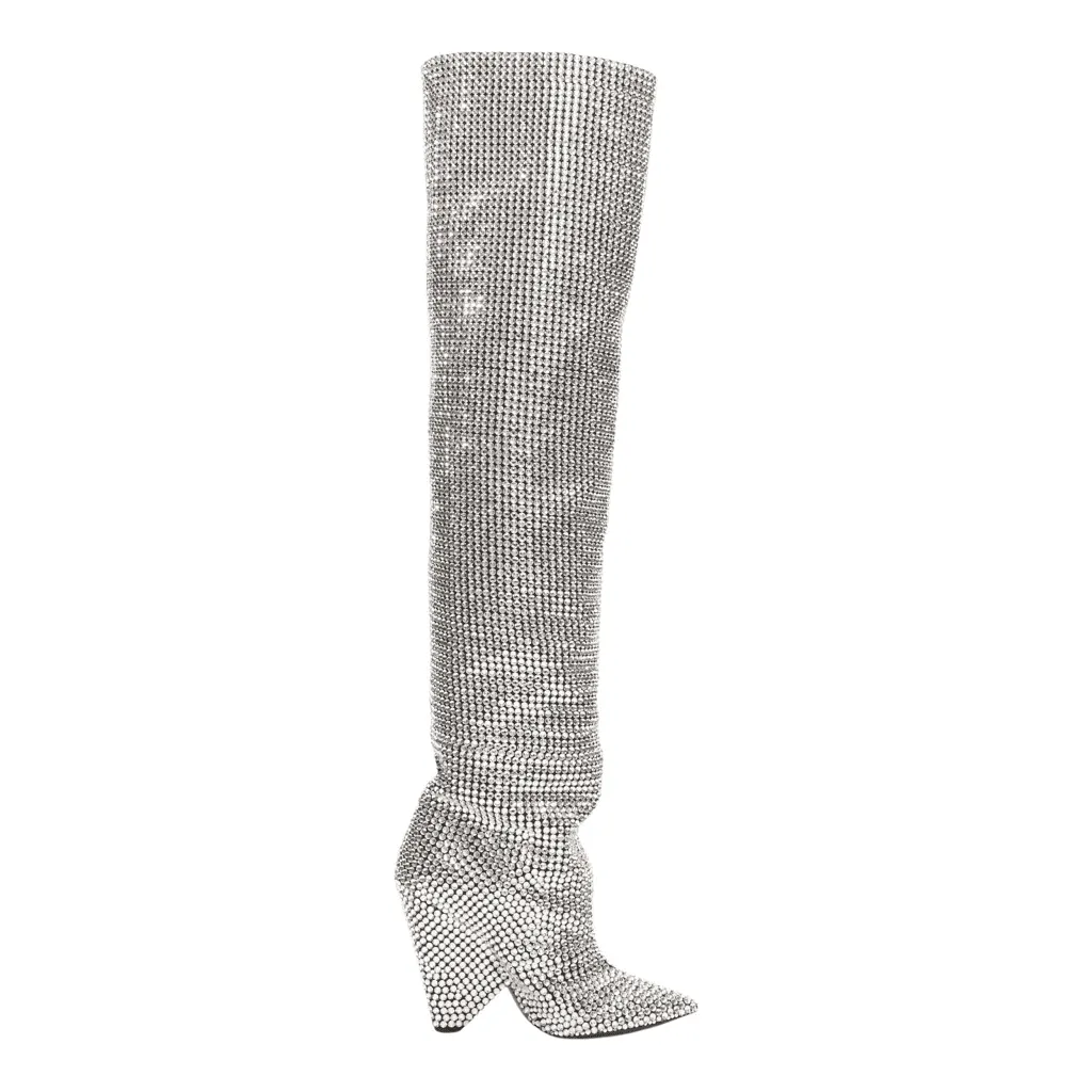 Saint Laurent Niki 105 Silver Leather Never worn - Front View