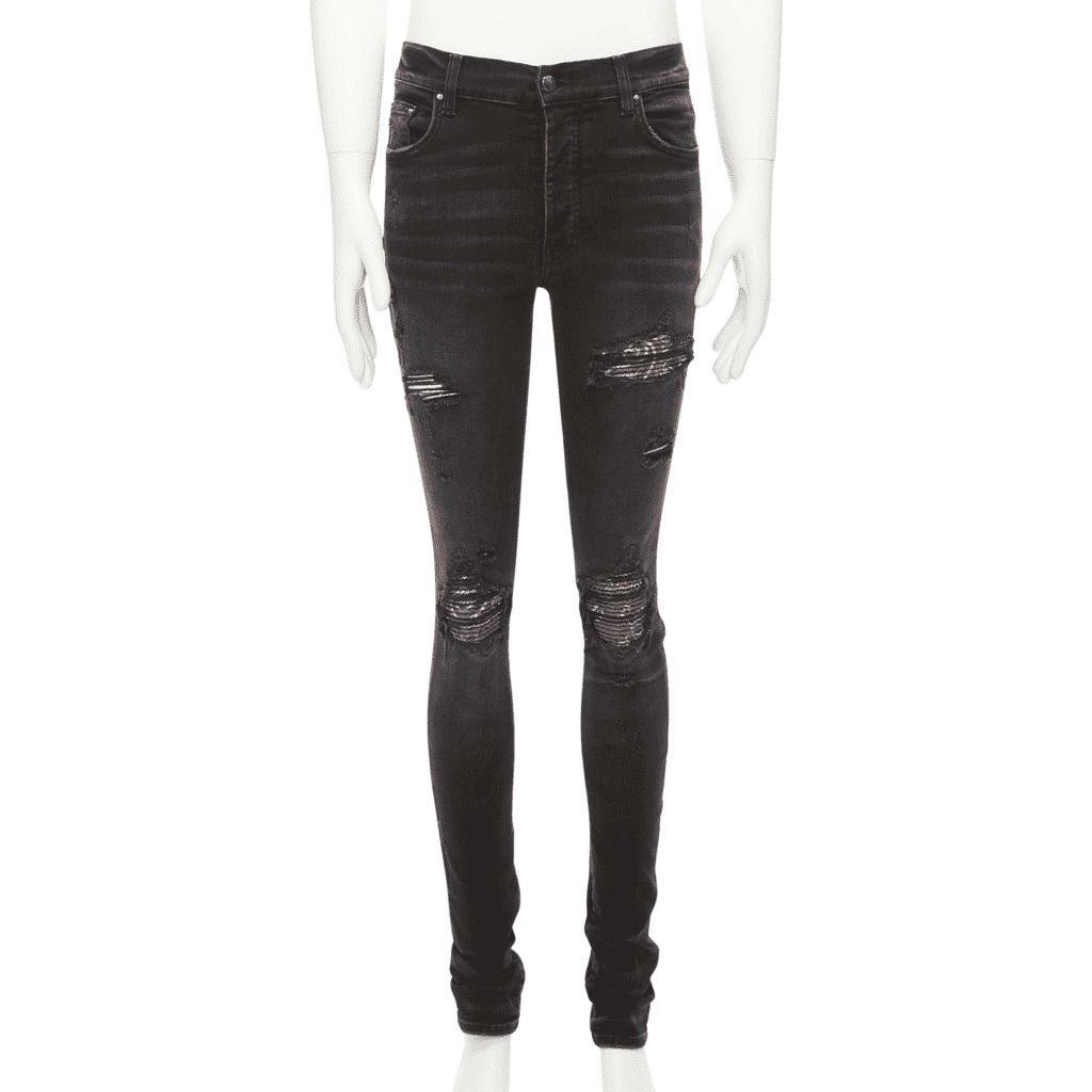 Amiri Charcoal Distressed Jeans