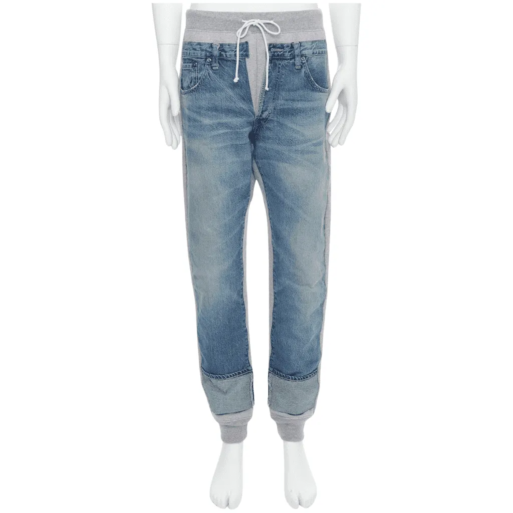 Junya Watanabe Patch Joggers Blue Cotton Never worn - Front View