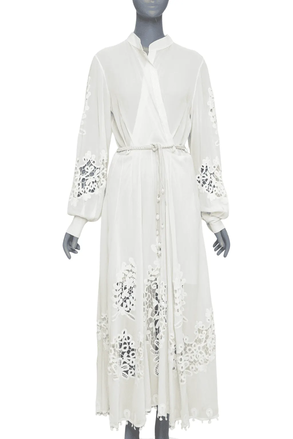 Oscar De La Renta Shell Belt Dress Ecru Cotton Very good - Front View