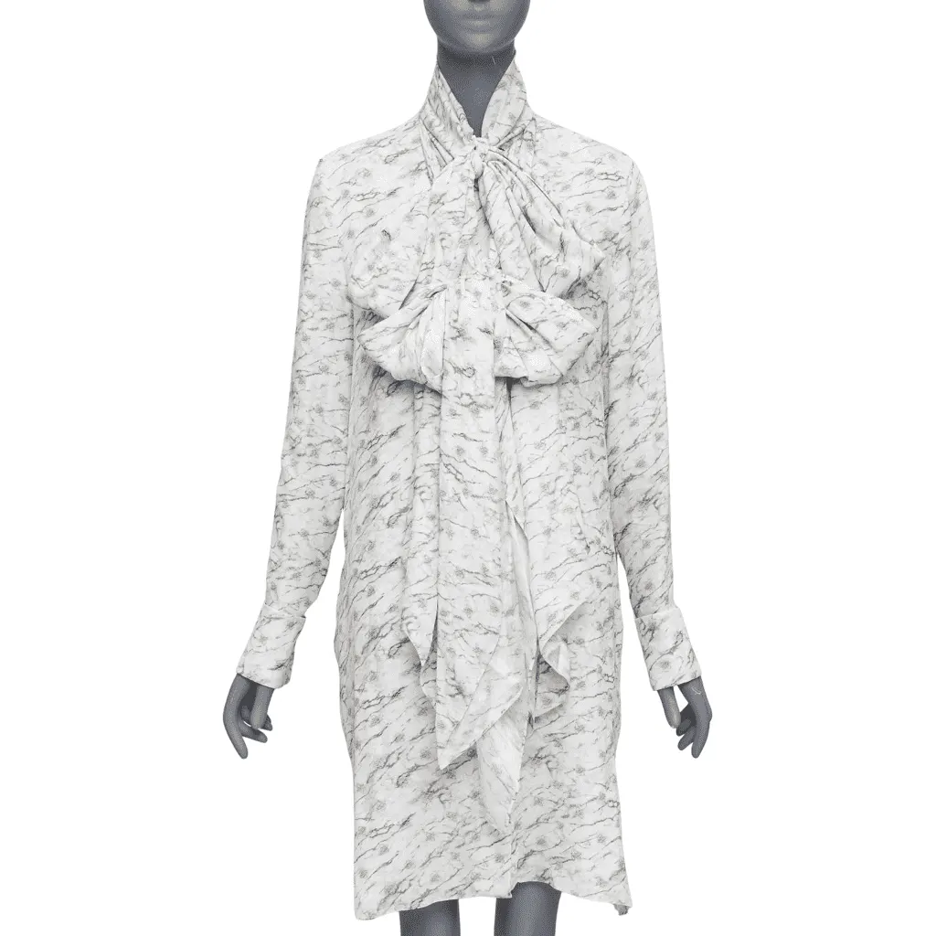 Fendi Monogram Marble Dress Beige Silk Very good - Front View