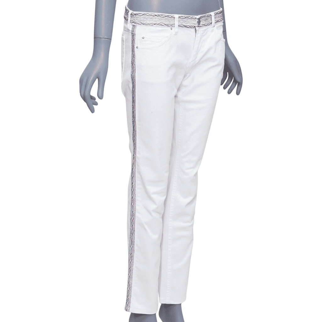 Isabel Marant White Stitch Detail Jeans