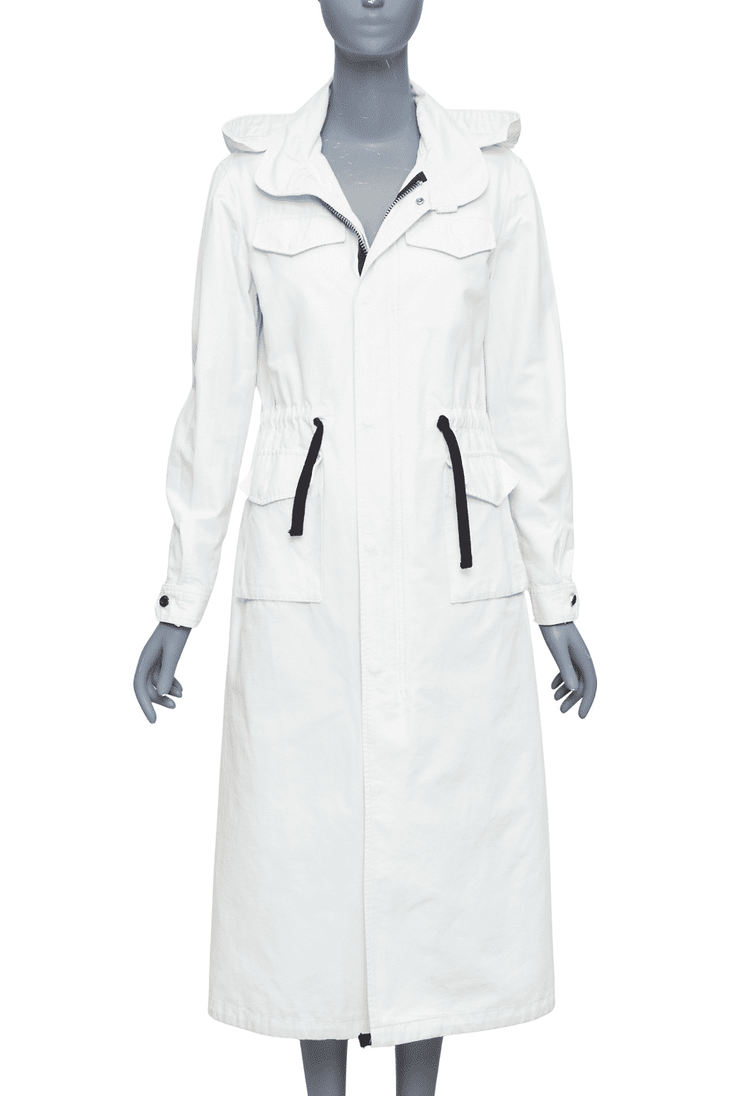 Vis A Vis White Drawstring Anorak