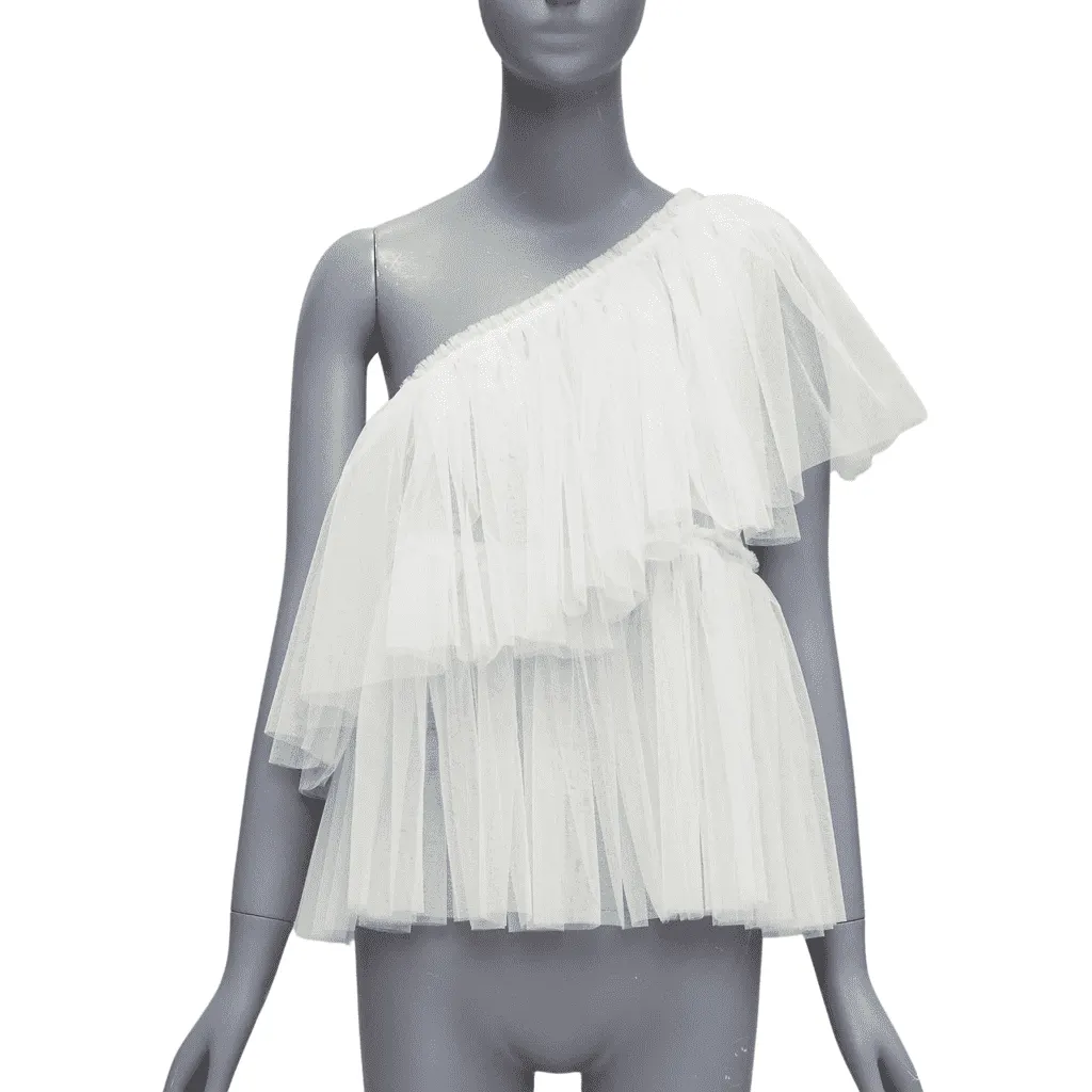 Molly Goddard Tulle Tiered Top Beige Never worn, with tag - Front View